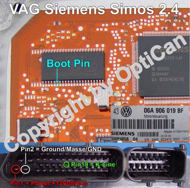 Siemens Simos 2.4 pinout diagram 1